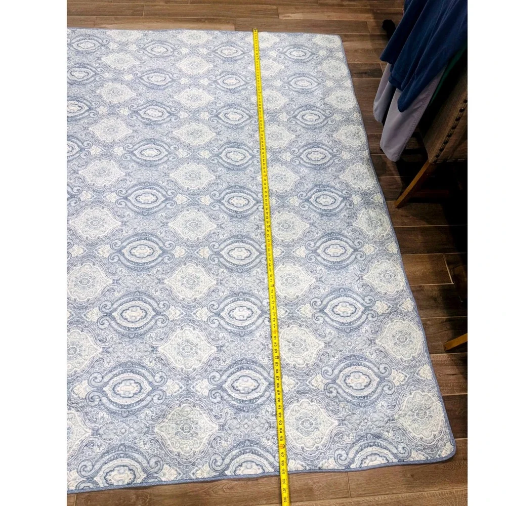 Tommy Bahama Home Quilt King Blue Medallion Coastal Cotton Coverlet 100x92 Light